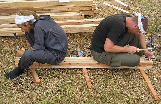 Audun and Toru exploring traditional architecture